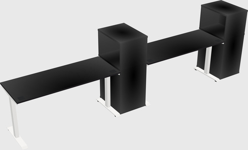 Height-adjustable desk - grade 3 w/cabinet