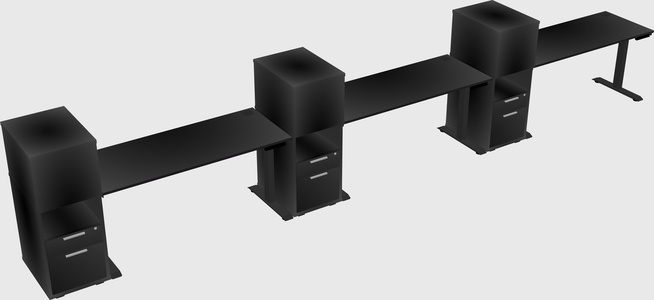 Height-adjustable Desk - Grade 3 W/cabinet