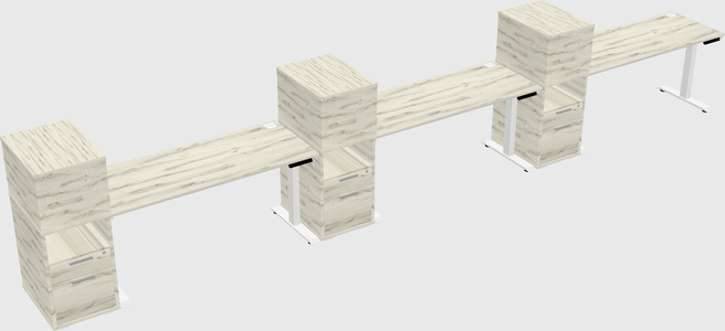Height-adjustable desk - grade 3 w/cabinet