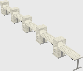 Height-adjustable desk - grade 3 w/cabinet