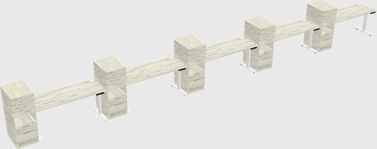 Height-adjustable desk - grade 3 w/cabinet