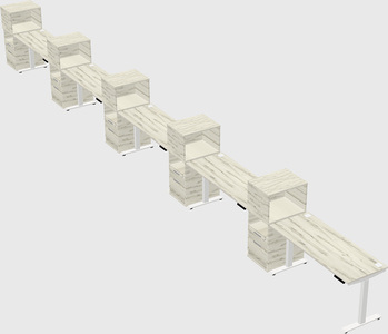 Height-adjustable desk - grade 3 w/cabinet