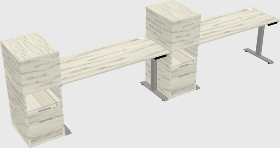 Height-adjustable desk - grade 3 w/cabinet