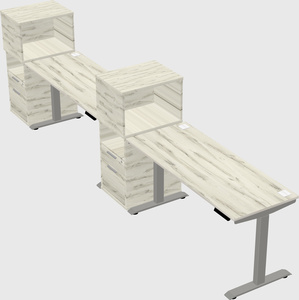 Height-adjustable desk - grade 3 w/cabinet