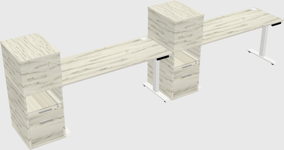 Height-adjustable desk - grade 3 w/cabinet