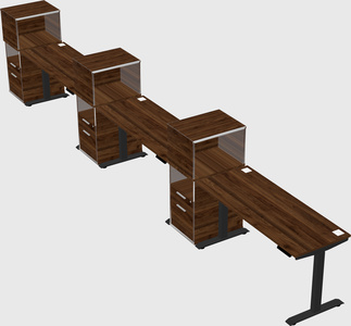 Height-adjustable desk - grade 3 w/cabinet