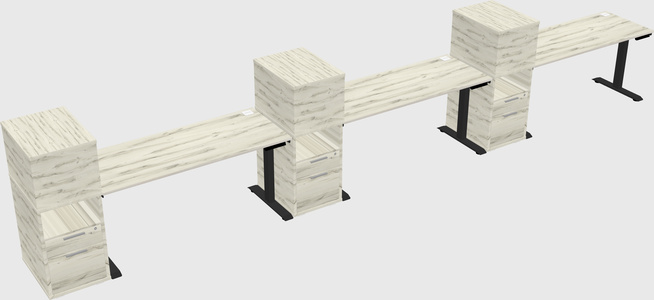 Height-adjustable desk - grade 3 w/cabinet