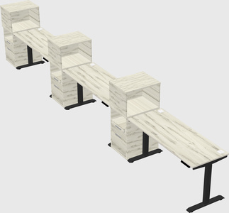 Height-adjustable desk - grade 3 w/cabinet