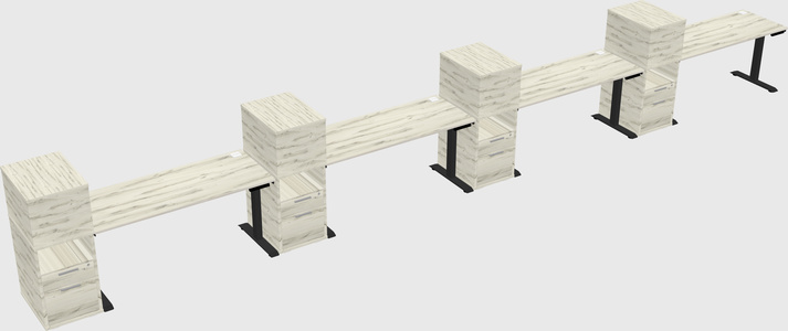 Height-adjustable desk - grade 3 w/cabinet