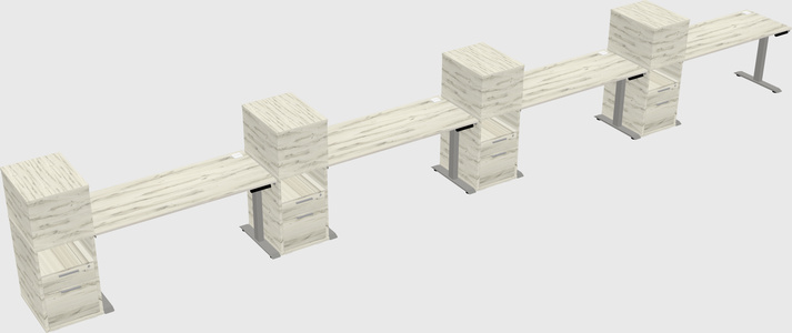 Height-adjustable desk - grade 3 w/cabinet