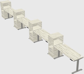 Height-adjustable desk - grade 3 w/cabinet