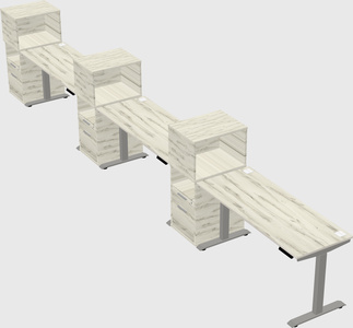Height-adjustable desk - grade 3 w/cabinet