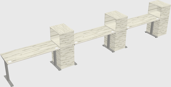 Height-adjustable desk - grade 3 w/cabinet