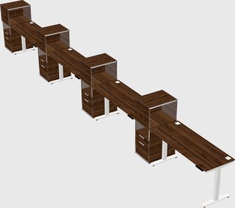 Height-adjustable desk - grade 3 w/cabinet