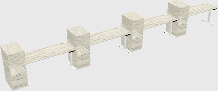 Height-adjustable desk - grade 3 w/cabinet