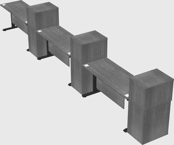 Height-adjustable desk - grade 3 w/cabinet