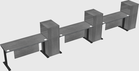 Height-adjustable desk - grade 3 w/cabinet