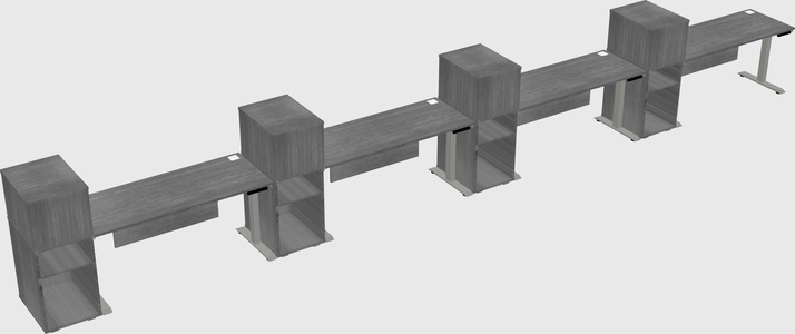Height-adjustable desk - grade 3 w/cabinet