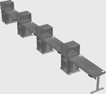 Height-adjustable desk - grade 3 w/cabinet