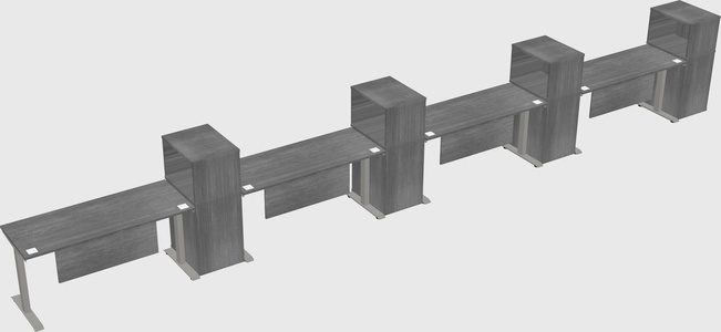 Height-adjustable desk - grade 3 w/cabinet