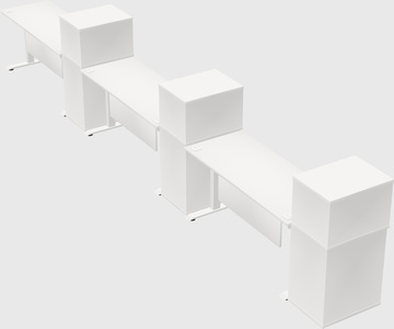 Height-adjustable desk - grade 3 w/cabinet