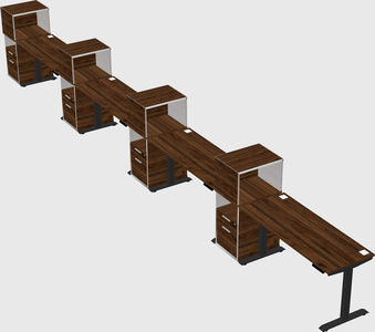 Height-adjustable desk - grade 3 w/cabinet