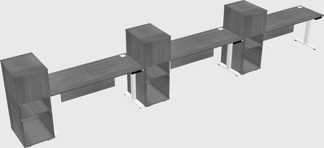 Height-adjustable desk - grade 3 w/cabinet