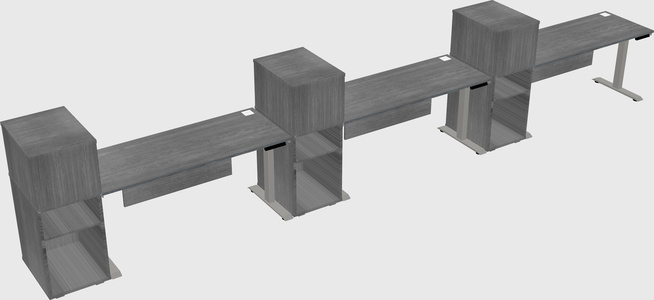 Height-adjustable desk - grade 3 w/cabinet