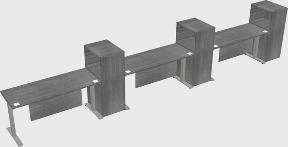Height-adjustable desk - grade 3 w/cabinet