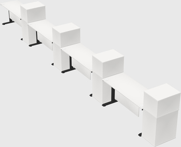 Height-adjustable desk - grade 3 w/cabinet