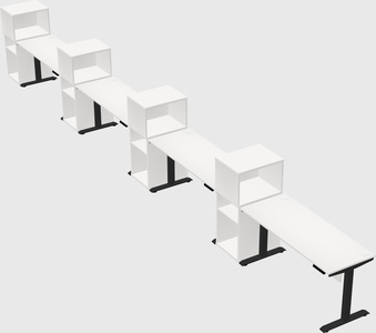Height-adjustable desk - grade 3 w/cabinet