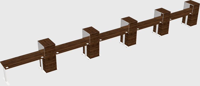 Height-adjustable desk - grade 3 w/cabinet