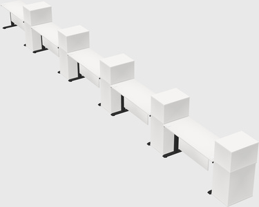 Height-adjustable desk - grade 3 w/cabinet