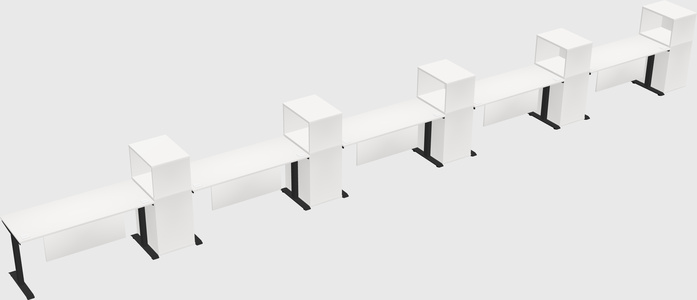 Height-adjustable desk - grade 3 w/cabinet