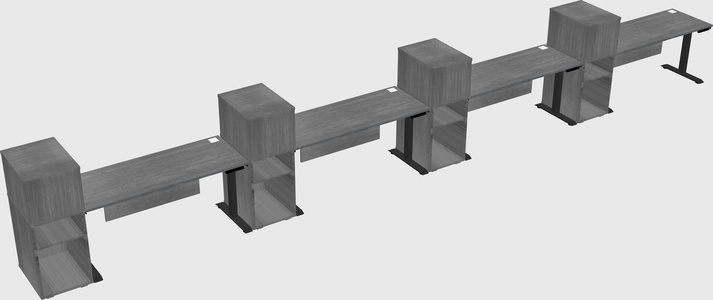 Height-adjustable desk - grade 3 w/cabinet