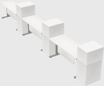 Height-adjustable desk - grade 3 w/cabinet