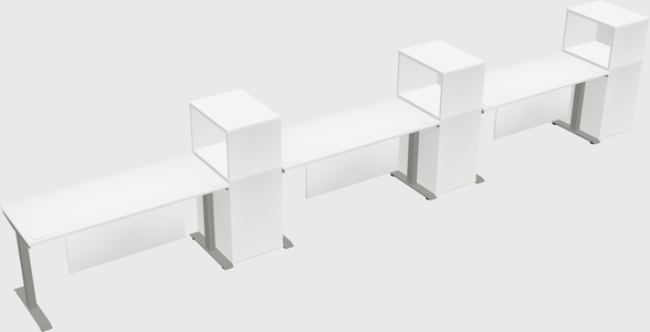 Height-adjustable desk - grade 3 w/cabinet