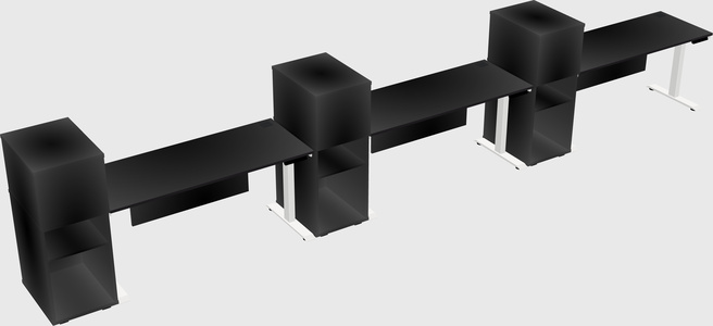 Height-adjustable desk - grade 3 w/cabinet