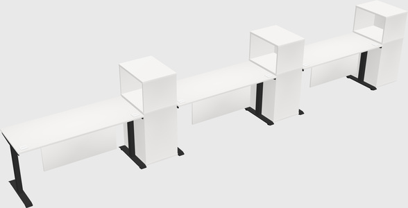 Height-adjustable desk - grade 3 w/cabinet