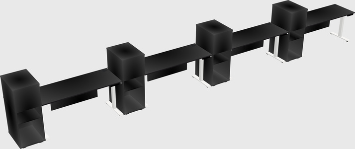 Height-adjustable desk - grade 3 w/cabinet