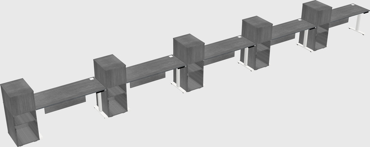 Height-adjustable desk - grade 3 w/cabinet