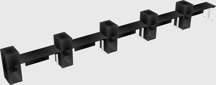 Height-adjustable desk - grade 3 w/cabinet