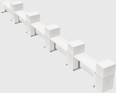 Height-adjustable desk - grade 3 w/cabinet