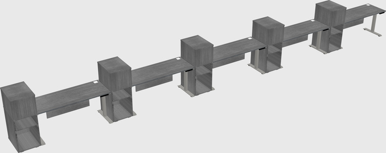 Height-adjustable desk - grade 3 w/cabinet