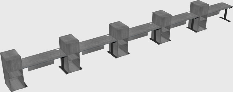 Height-adjustable desk - grade 3 w/cabinet