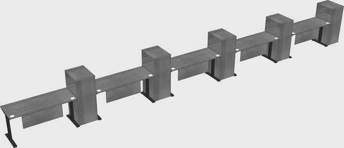 Height-adjustable desk - grade 3 w/cabinet