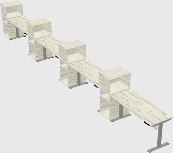 Height-adjustable desk - grade 3 w/cabinet
