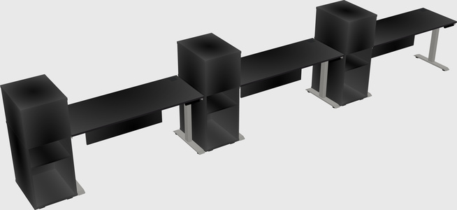 Height-adjustable desk - grade 3 w/cabinet