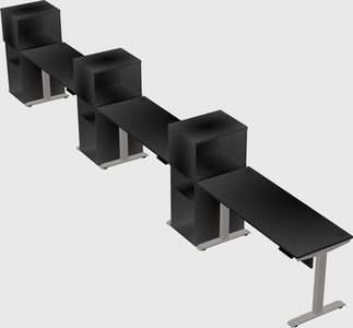 Height-adjustable desk - grade 3 w/cabinet