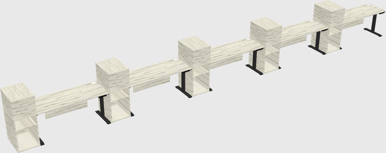 Height-adjustable desk - grade 3 w/cabinet